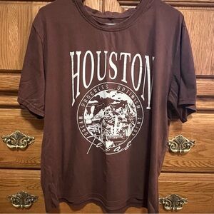 SHEIN Brown Houston Graphic Tee
